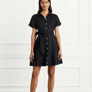 Hill House Laura Linen Dress in Black Size XXL
